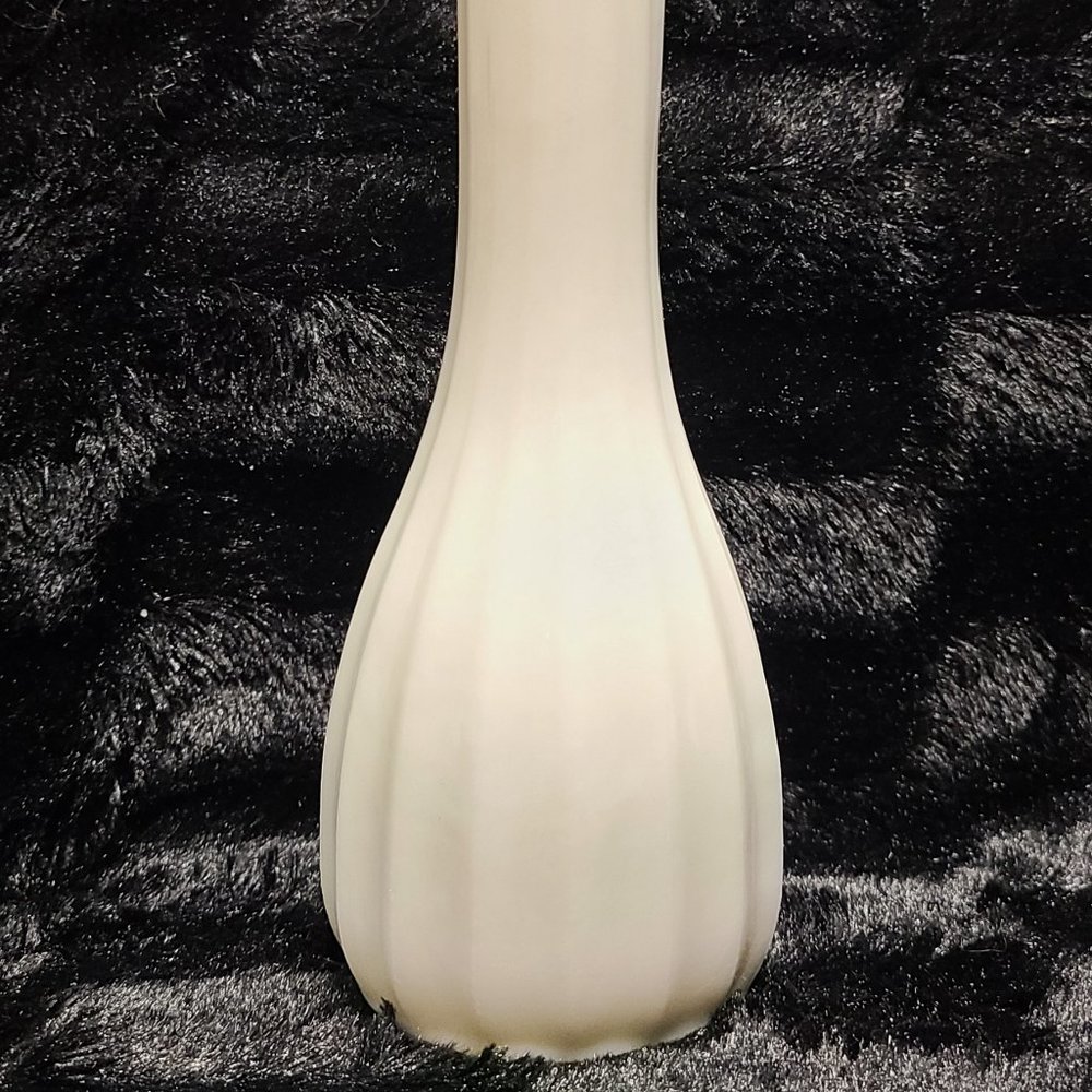 Vintage Milk Glass 9" Bud Vase Ribbed Bulb Shape